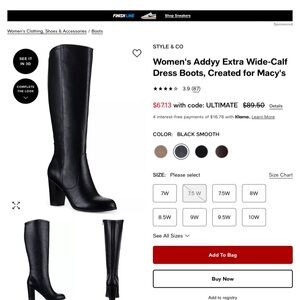 Style & Co extra wide calf knee high black boots